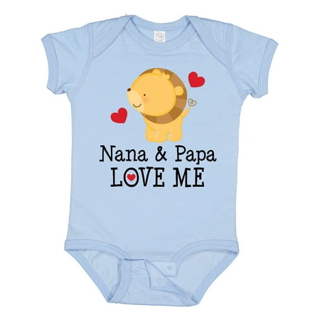 

Inktastic Nana and Papa Love Me Grandparents Gift Baby Boy or Baby Girl Bodysuit