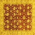 thumbnail image 1 of Ahgly Company Indoor Square Oriental Yellow Traditional Area Rugs, 4' Square, 1 of 4