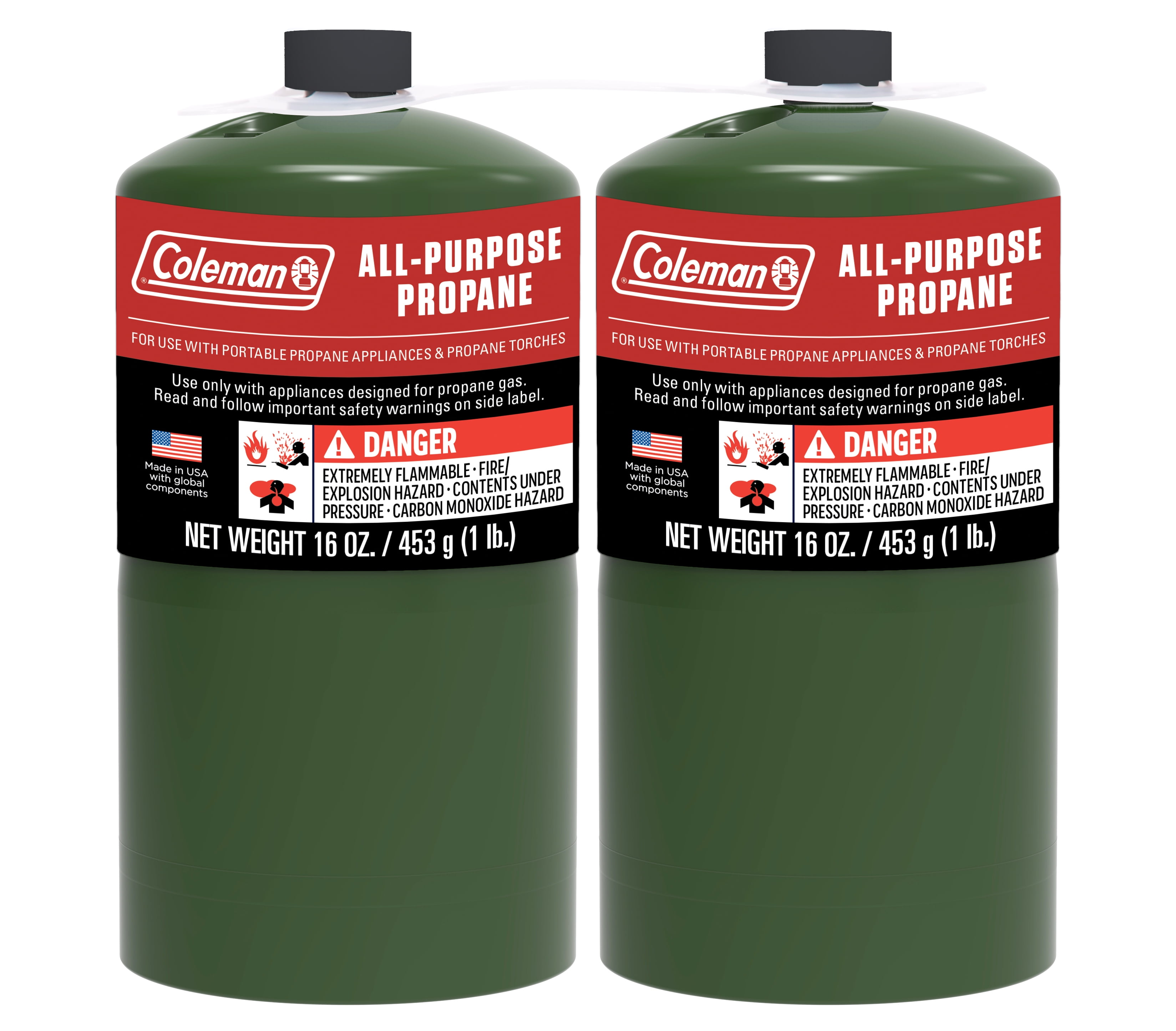 Coleman All-Purpose Propane Gas Cylinder, 16 ounce, 2-Pack