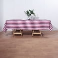 thumbnail image 3 of BalsaCircle 60" x 102" Gingham Checkered Polyester Tablecloth Burgundy and White, 3 of 9
