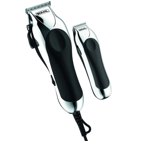 Wahl Deluxe Chrome Pro Home Haircutting Kit, Clipper and Trimmer (Best Haircuts For Men With Straight Hair)