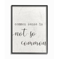 Stupell Industries Common Sense Not So Common Typography Typography Painting Black Framed Art Print Wall Art, 16 x 20