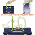 thumbnail image 5 of Case for Samsung Galaxy Tab A9+ 11.0 inch, 360 Degree Rotating Hand Grip Shockproof Cover with Shoulder Strap, NavyBlue Lime, 5 of 7