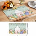 thumbnail image 6 of Cute Easter Bunny Placemats Set of 12 Eucalyptus Leaves Colorful Eggs Teal Wooden Place Mats Indoor Wipeable Table Mats Washable Dining Table Placemats for Kitchen Holiday Party Home Decor 13x19 Inch, 6 of 9