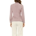 thumbnail image 3 of INSPIRE CHIC Women's Elegant Tie Neck Office Long Sleeve Blouse XS Pink, 3 of 5