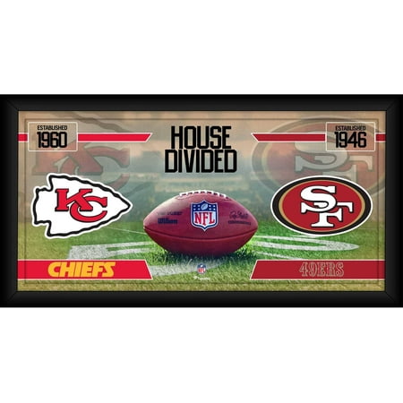 Kansas City Chiefs vs. San Francisco 49ers Framed 10" x 20" House Divided Football Collage