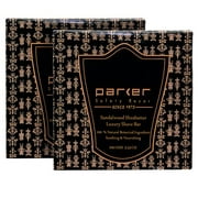 Lot de 2 – Parker rasoir de sécurité Premium au bois de santal et d'Éthiopie au beurre de karité Savon de rasage – Barres de 100 g (99,2 gram)