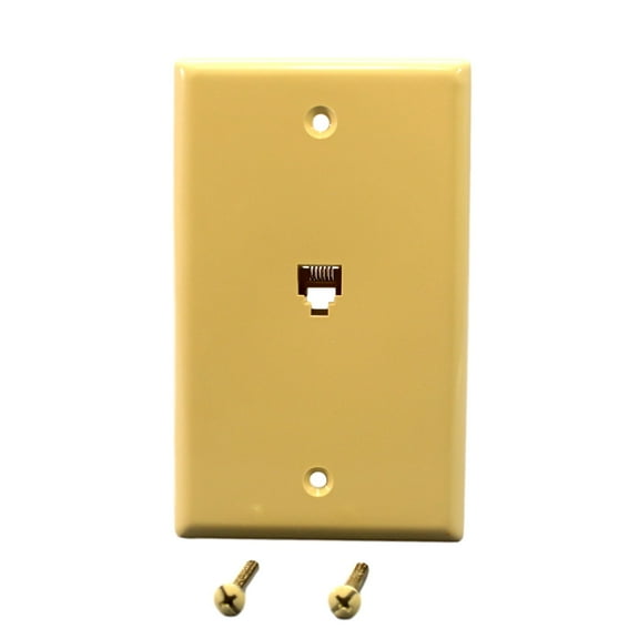 Cooper 3532-6V Ivory Six Wire Telephone Jack Wall Plate