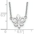 thumbnail image 3 of Sterling Silver Rhodium-Plated Fleur De Lis With 1In Ext Necklace Made In China qg5186-16, 3 of 5