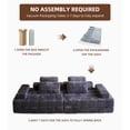 thumbnail image 5 of Garaneeds 113" Gray Modular Sectional Sofa for Living Room - Boneless Cloud Couch, No Assembly Required, 5 of 7