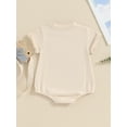 thumbnail image 5 of Aojekbee Infant Baby 4th of July Jumpsuit Letter Embroidery Short Sleeve Round Neck Romper for Boys Girls, 5 of 10