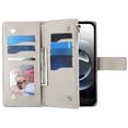 thumbnail image 4 of Funda cartera GANGXUN para iPhone 16 , cuero PU con tarjetero, cremallera, correa de mano, soporte y protección 930°, 4 of 6