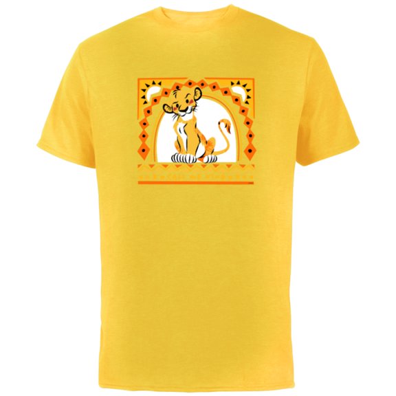 Disney The Lion King Simba Call Me King - Short Sleeve Cotton T-Shirt for Adults - Customized-Yellow
