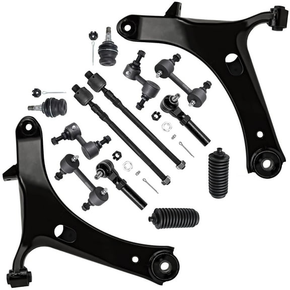 Detroit Axle - Front End 14pc Suspension Kit for 2005-2009 Subaru Outback Legacy 2 Lower Control Arms 2 Lower Ball Joints 4 Front & Rear Sway Bars 4 Tie Rods 2 Boots Replacement