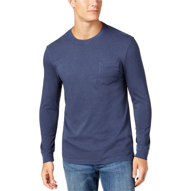 Camiseta básica teñida en prenda Club Room para hombre, azul, talla mediana