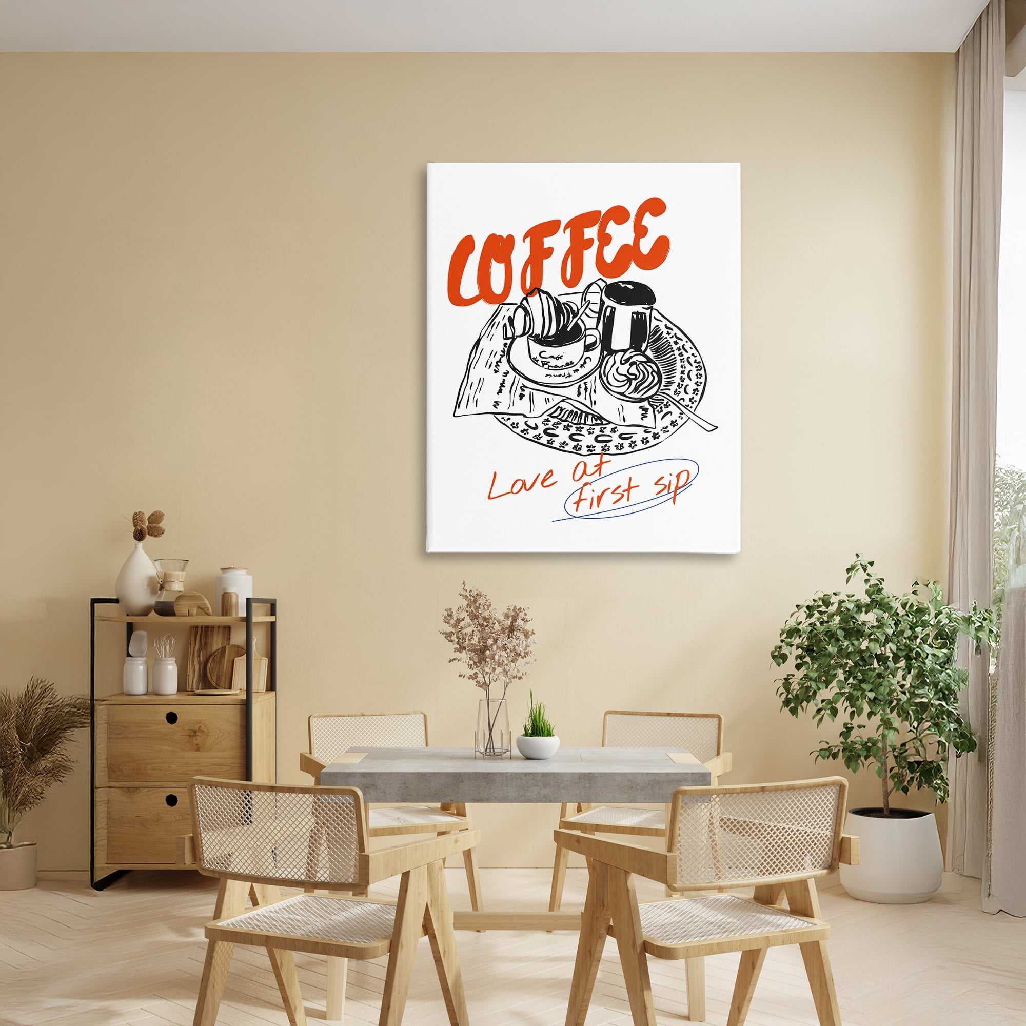 Stupell Industries Coffee Love At First Sip Canvas Wall Art, design by The Prints Vibe