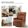 thumbnail image 6 of Genuine Leather Swivel Rocker Recliner Wingback Transitional Saddle, 6 of 8