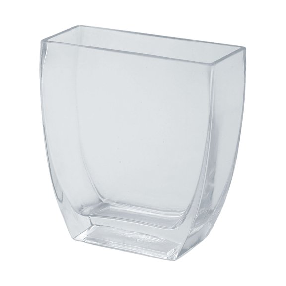CC Home Furnishings Rectangular Tapered Hand Blown Glass Vase - 7" - Clear