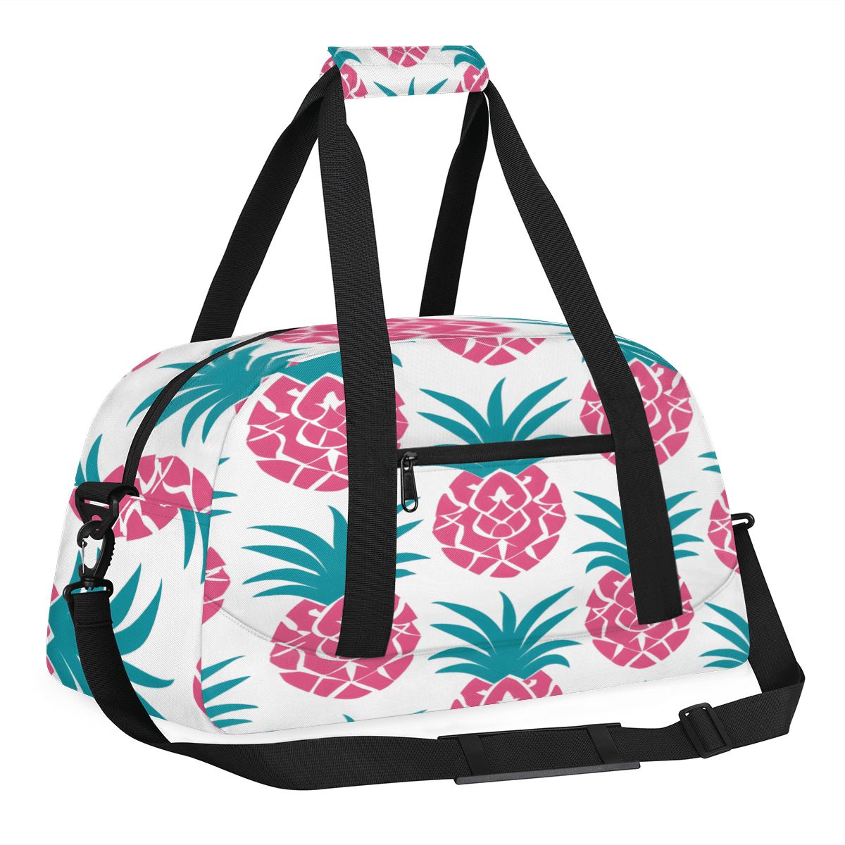 Herdesigns Pineapple Sports Duffle Bag for Women & Men, Gym Bag Dance Bag Overnight Bag Carry On Weekender Travel Bag
