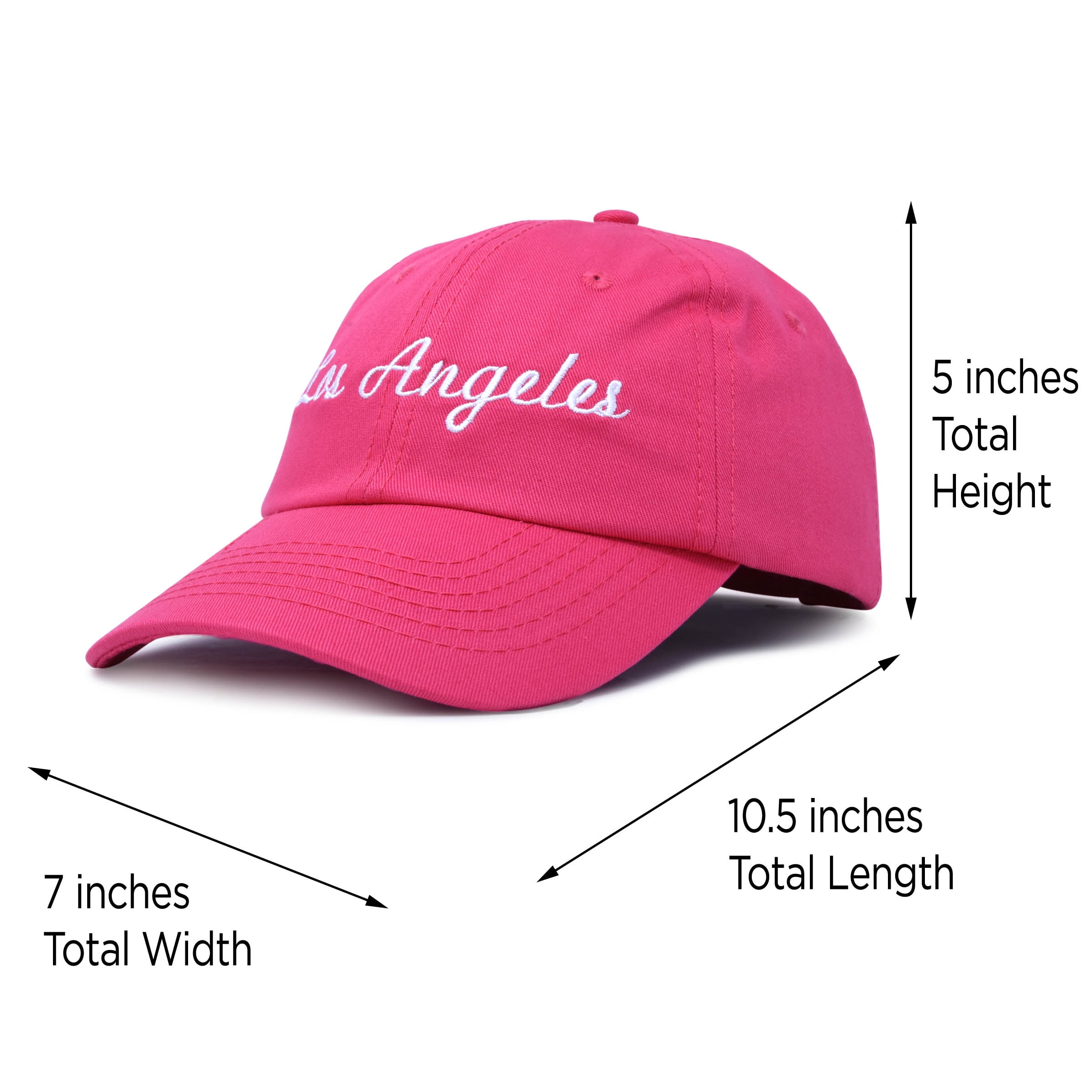 DALIX Los Angeles Baseball Cap Mens Womens Hats LA in Hot Pink 