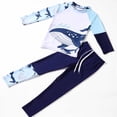 thumbnail image 5 of Piuwrlz Boys Swimsuit 3-4 Years Toddler Swimming Suit 2PC Long Sleeves Swimwear White Size 3-4 Years, 5 of 5