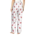 thumbnail image 3 of Xecao Hand Drawn Strawberry Women's Straight Lounge Pajama Pants: The Epitome of Relaxed Sleepwear, 3 of 9