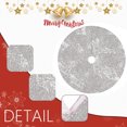 thumbnail image 6 of LIORAGLJ 23.62 Inch Sequin Christmas Tree Skirt Vintage Style Tree Skirt Set for Holiday Home Party Decoration (Silver), 6 of 6
