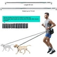 thumbnail image 2 of Retractable Hands Free Dog Leash with Dual Bungees for 2 Dogs, Adjustable Waist Belt Fanny Pack, Reflective Stitching Leash for Running Walking Hiking Jogging Biking Black, 2 of 8