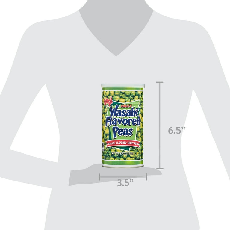 Hapi Wasabi Peas Hot Green Peas Snack 9.9 Oz Resealable Can Spicy
