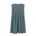 thumbnail image 5 of SMihono Womens Summer Sleeveless Mini Dress Casual Loose V Neck Sundress Swing Flowy Beach Dress with Pocket Pleated Dresses Light Blue XL, 5 of 6