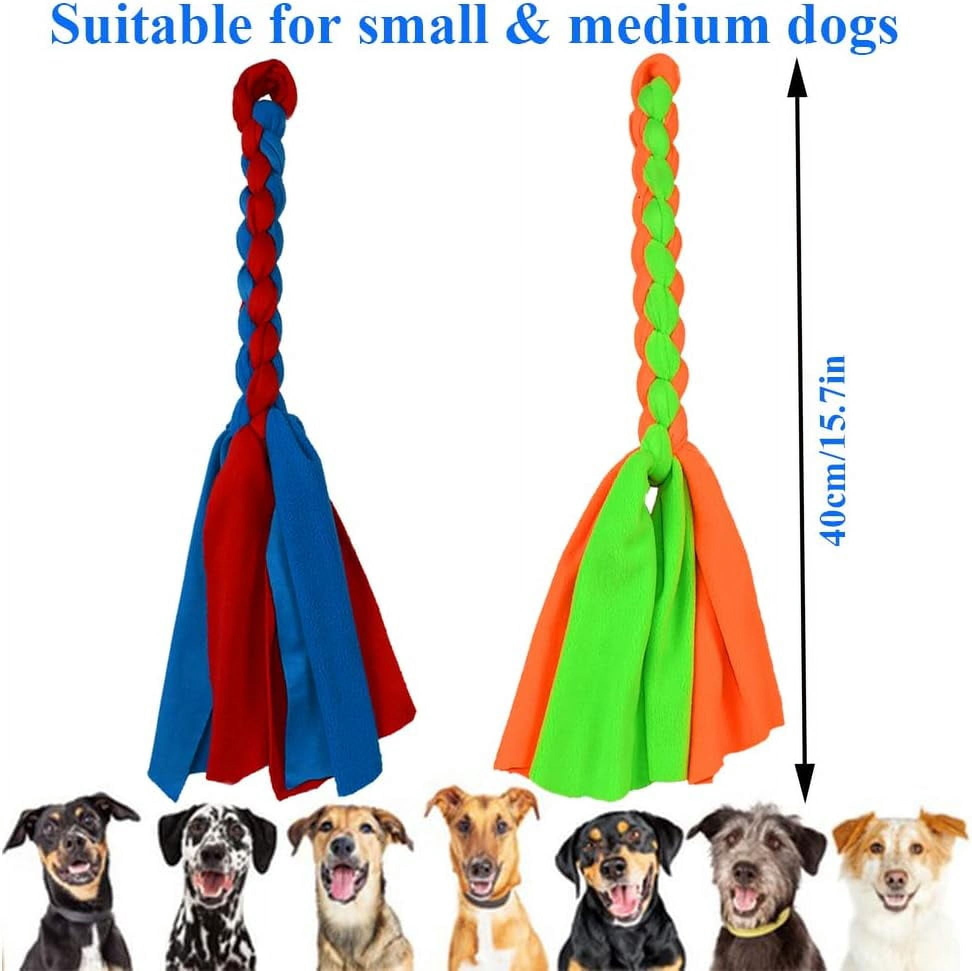 2 Pack Dog Fleece Rope Toy for Dog Chase and Tug Pet Interactive Cotton Chew Toy Dog Tether Lure Toy Dog Flirt Pole Replacement Toys to Outdoor Exercise & Training