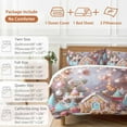 thumbnail image 6 of Candy Gingerbread Bedding Duvet Cover Set Queen Size 4 Pieces Christmas Tree Light Ball Cute Fantasy Bedding Set with Zipper Closure, 1 Comforter Cover 90x92 Inches 1 Flat Sheet & 2 Pillow Cases, 6 of 7