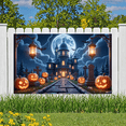 thumbnail image 5 of Gothic Design Halloween Banner with Scary Pumpkins Spooky Castle Backdrop Dark Atmosphere for Halloween Party Decoration, 5 of 5