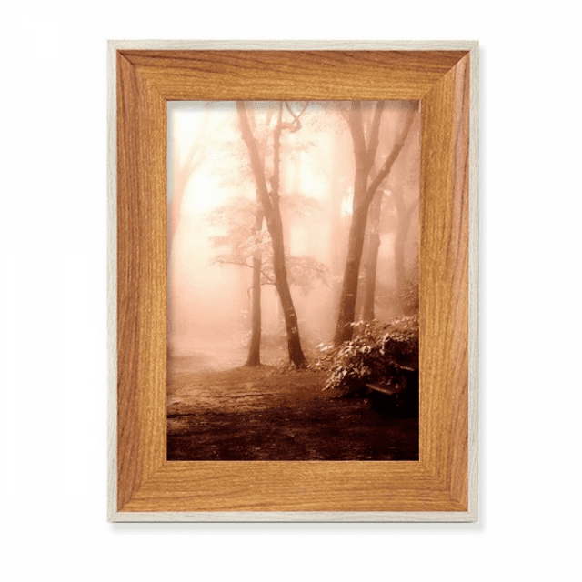 Red Dark Forestry Science Nature Scenery Desktop Wooden Photo Frame Display Picture Art Painting Multiple Sets