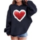 thumbnail image 1 of Sudadera con capucha y estampado de corazón de San Valentín, sudadera de manga larga para niños y niñas, chaqueta para niñas de talla mediana y grande., 1 of 7
