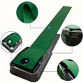 thumbnail image 2 of Estbridge Green PVC Golf Putting Mat with Velvet Carpet - Durable  Non-Slip Surface for Indoor Practice  1 Hole Training Feature  Anti-Jamming Return Mechanism  Ideal for Home or Office M, 2 of 5