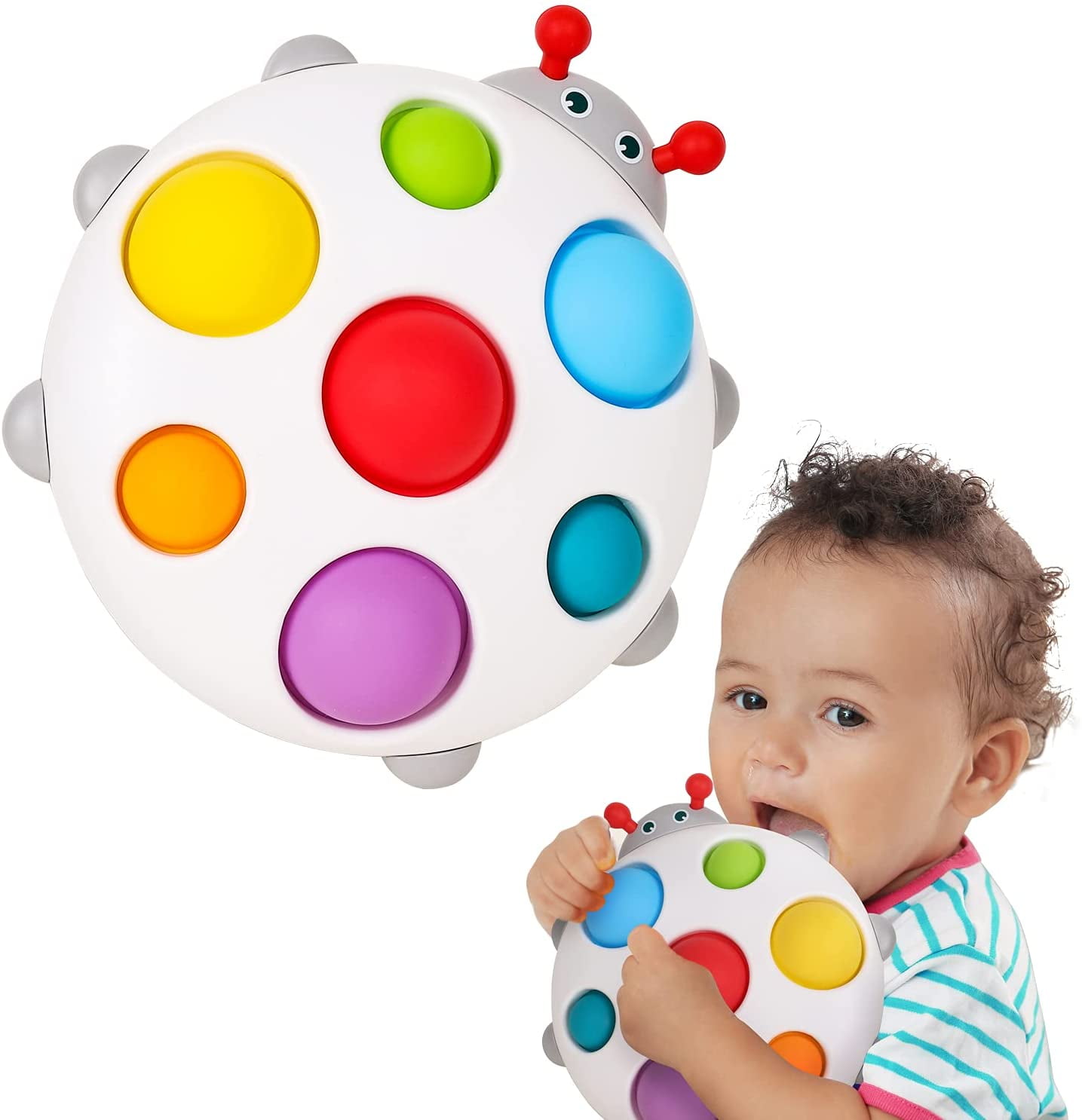 HANMUN Silicone Flipping Busy Board ToySensory Fidget Gifts for 1 Year