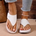 thumbnail image 6 of Yyuenw Thick Sole Thong Flip Flops Women PU Open Toe Summer Beach Casual Outdoor Walking Shoes, 6 of 9