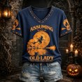 thumbnail image 2 of Women's Halloween Assuming I'm Just an Old Lady was Your First Mistake Witch Tee Funny Halloween Shirts for Women Halloween Witch Shirt Navy XXL, 2 of 4