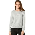 thumbnail image 1 of Sudadera Allegra K con Estampado de Gato de Cuello Redondo para Mujer Gris Claro XS, 1 of 6