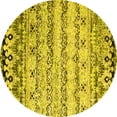 thumbnail image 1 of Ahgly Company Indoor Round Abstract Yellow Contemporary Area Rugs, 8' Round, 1 of 4