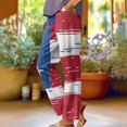 thumbnail image 2 of HEILAU 4th of July Pants for Women Independence Day American Flag Wide Leg Patriotic Elastic Waist Red White And Blue With Pockets Linen Pants, 2 of 5