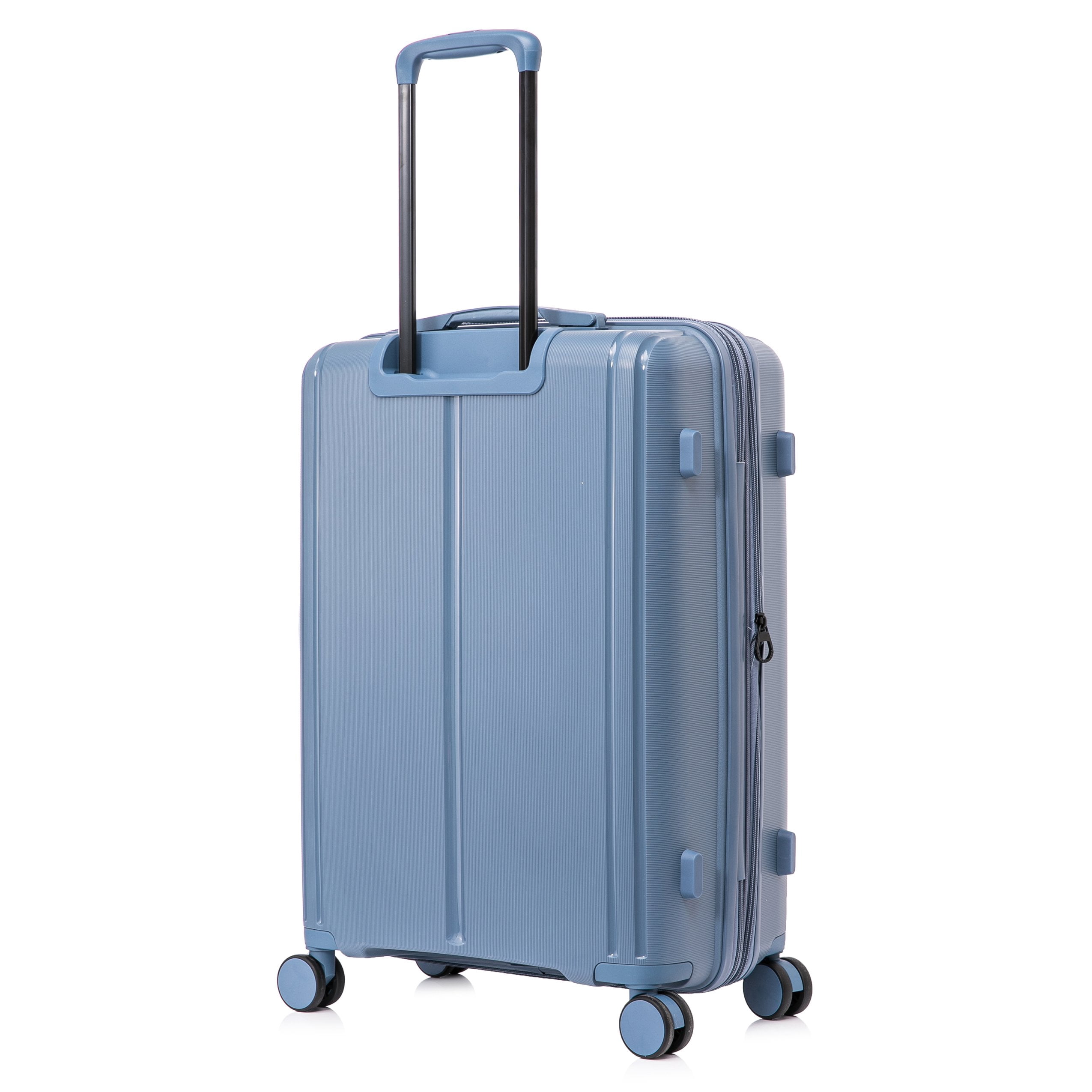 DUKAP AIRLEY 24" Lightweight Hardside Checked Luggage with Spinner Wheels, Handle and Trolley, Blue