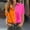 (Fashion 14)Orange, variant on Women's Fashion Print Blouse Summer Glitter Lapel Short Sleeve Relaxed Daily Shirts Breathable Loose Button Down Tops