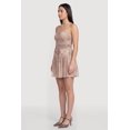 thumbnail image 2 of Women's Patterned Mesh Side Ruched Skater Dress, 2 of 3