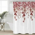 thumbnail image 2 of 54x78 Inch Shower Curtain Decorative Red Brown Botanical Bathtub Bath Curtains Fabric Waterproof Bathroom Decor Watercolor Spring Eucalyptus Leaves Small Stall Shower Curtain Set with 12 Hooks, 2 of 6
