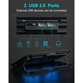 thumbnail image 4 of Laptop Cooling Pad, Gaming Cooler 2 Fans for 10-15.6 Inch Laptops, 5 Height Stands, USB Ports (S039), 4 of 4