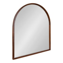 Kate and Laurel McLean Modern Arched Framed Wall Mirror, 32 x 36, Walnut Brown, Mid-Century Decorative Mirror for Wall