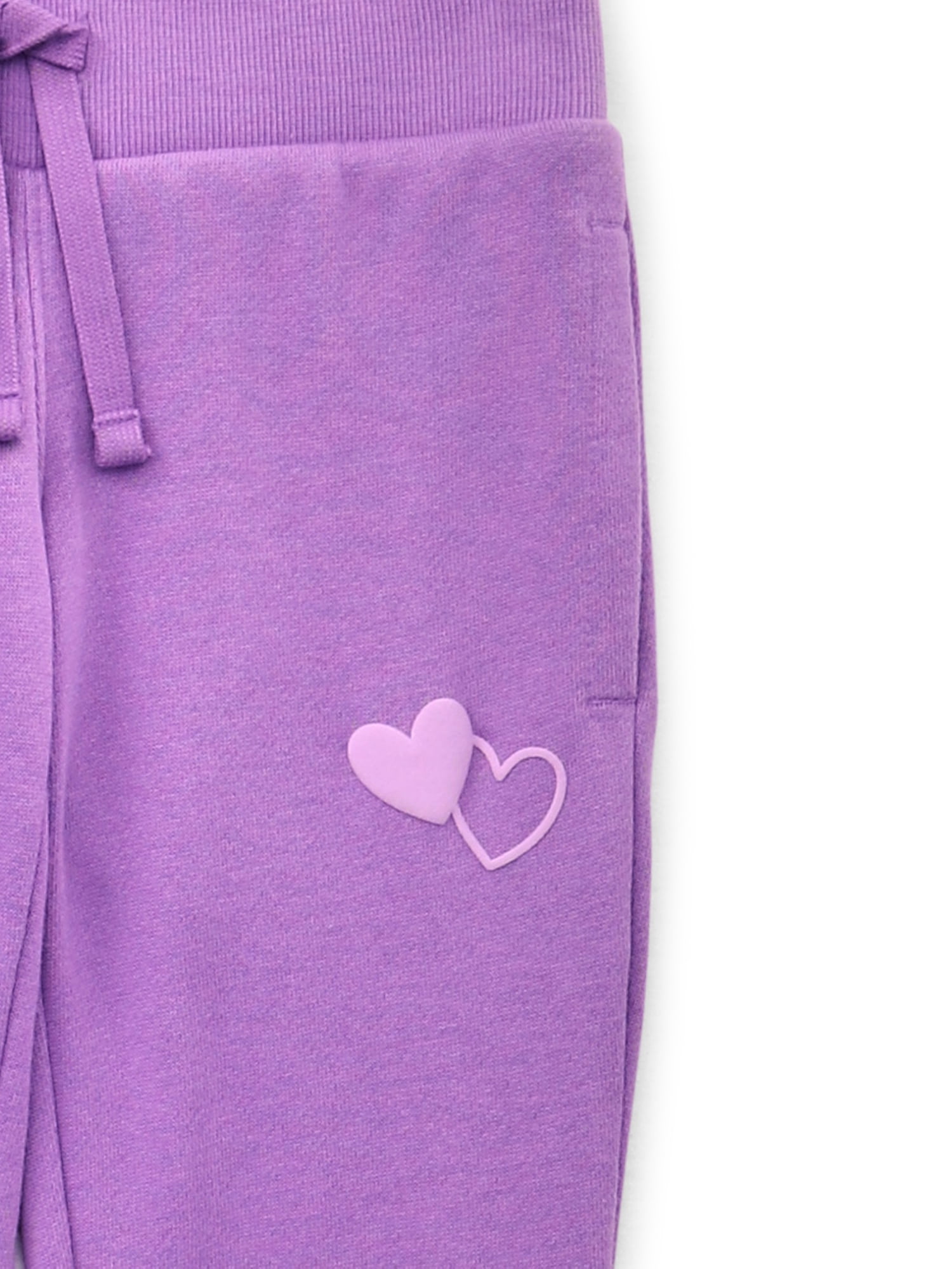 Wonder Nation Girls Graphic Sweatshirt and Joggers Fleece Set, 2-Piece, Sizes 4-18 & Plus