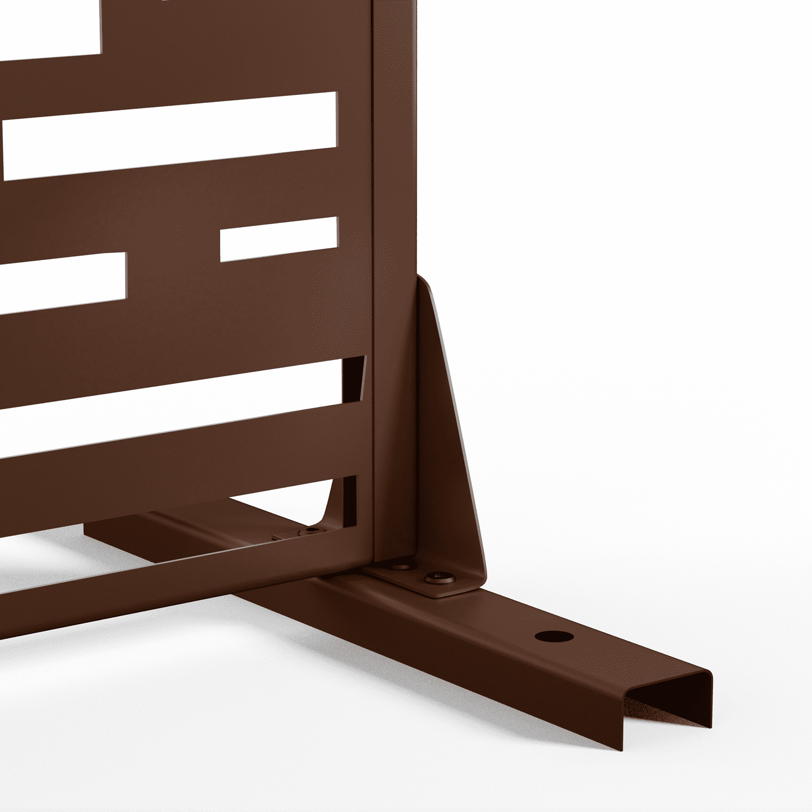 MAYEERTY 72"x47"x16" Outdoor Privacy Screen with Stand Metal Balcony Decorative Screen,Brown